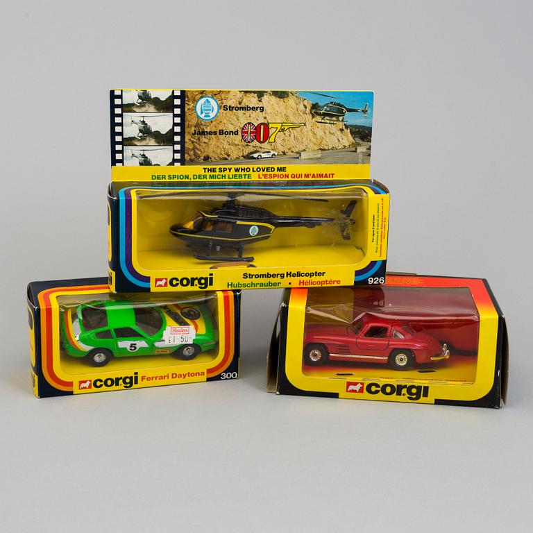 13 Corgi vehicles, England 1970's-80's.