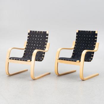 Alvar Aalto, a pair of model 406 lounge charis, Artek.