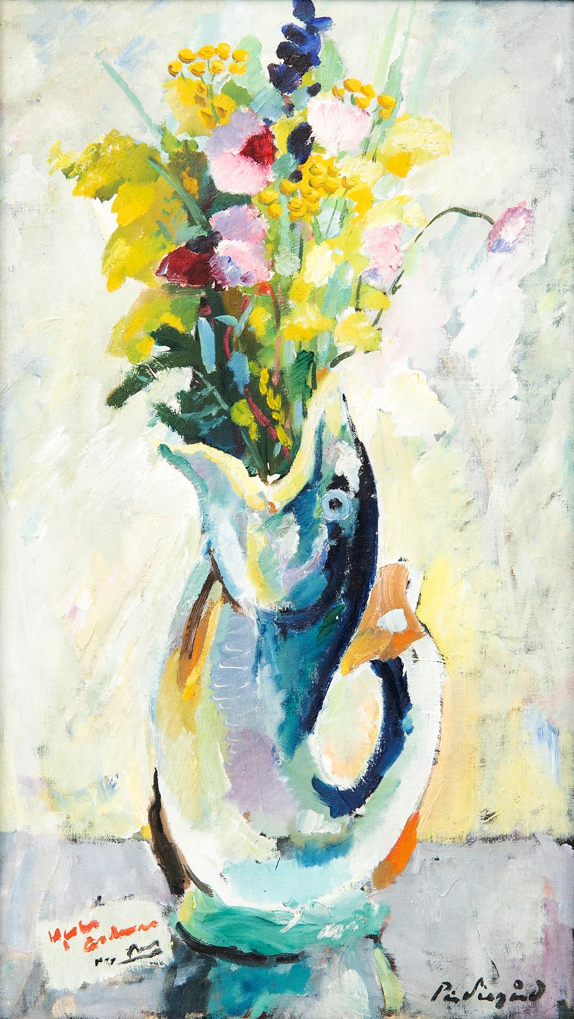 Pär Siegård, Still life, with a motif on the reverse.