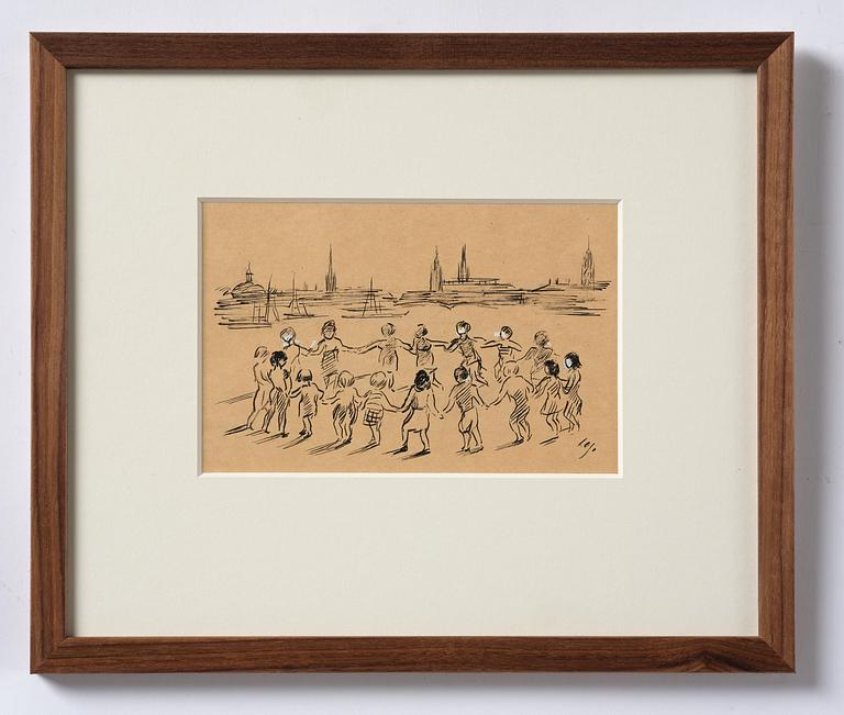 Lotte Laserstein, Children dancing in a ring.