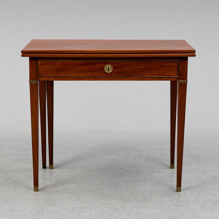 A late Gustavian games table, late 18th ct.