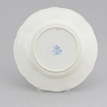 Five Russian faiance dishes, Kuznetsov, 1890-1917.