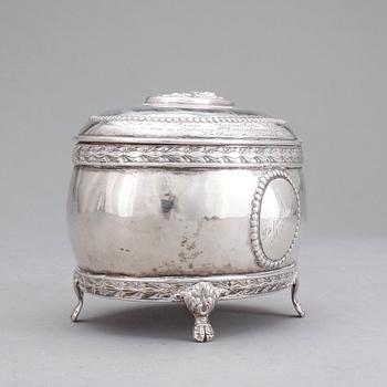 SOCKERSKRIN, silver, importstmpl. Gustaviansk stil. 1900-tal. Ca 250 g.