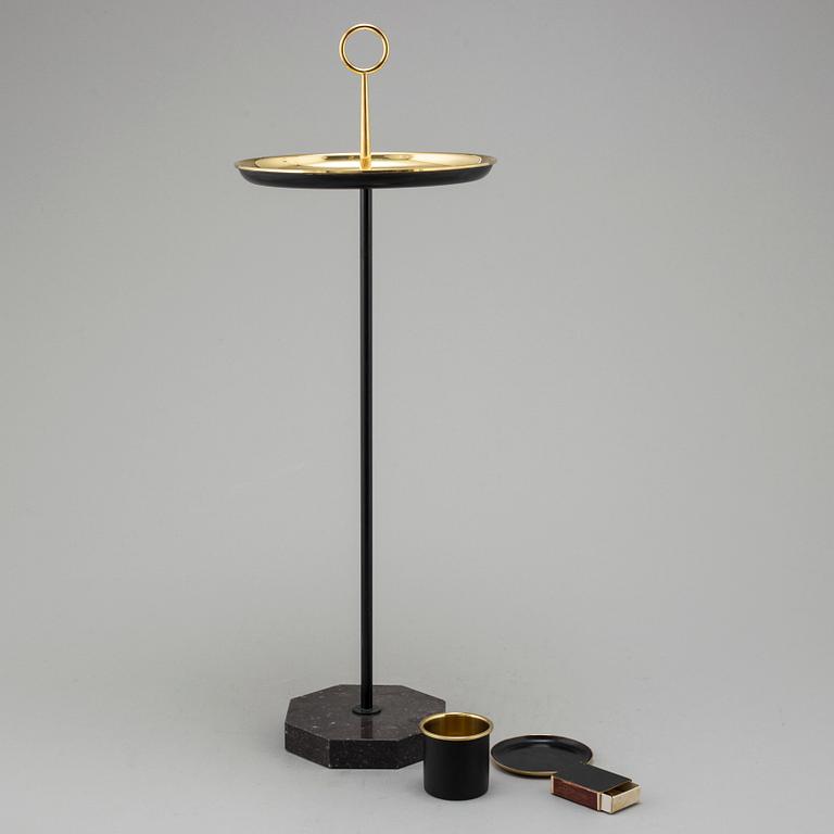 A second half of the 20th century brass smoking table from Ystad Metall.