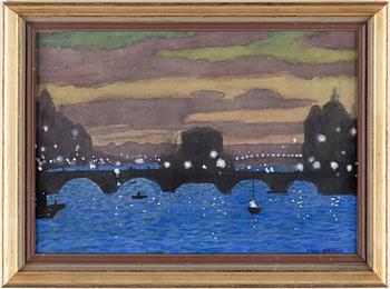 OSKAR BERGMAN, watercolour, signed.