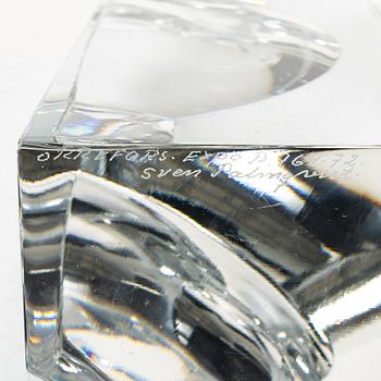 Sven Palmqvist, skulptur, signerad, Orrefors expo, 1972.