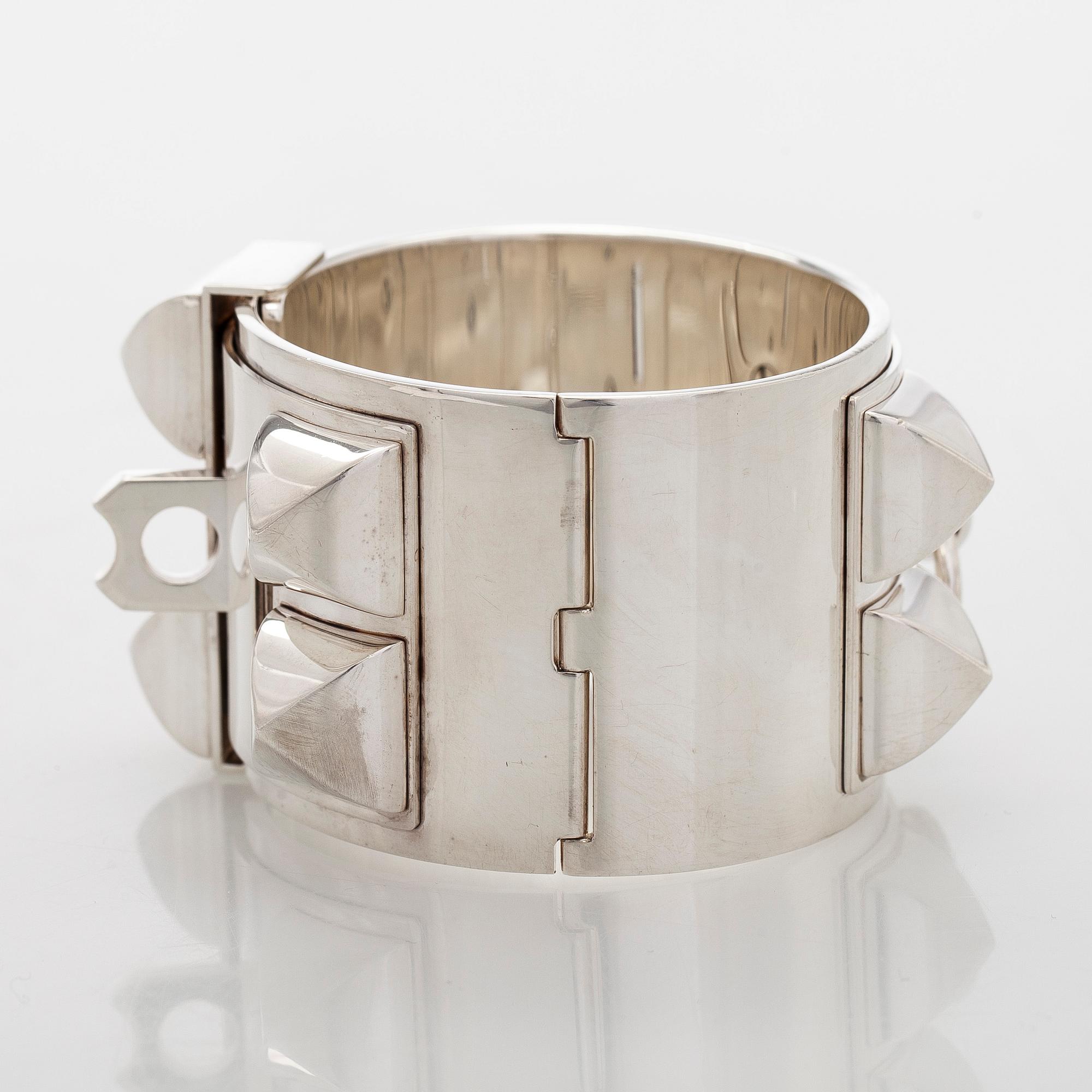 Hermès, a sterling silver 'Collier de Chien' bracelet.