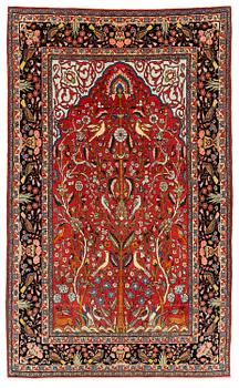 403. An antique 'Manchester' Kashan rug, central Persia, c 222 x 133 cm.