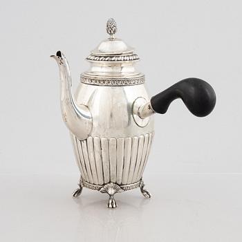 A silver coffee pot, mark of A.G Dufva, Stockholm 1916.