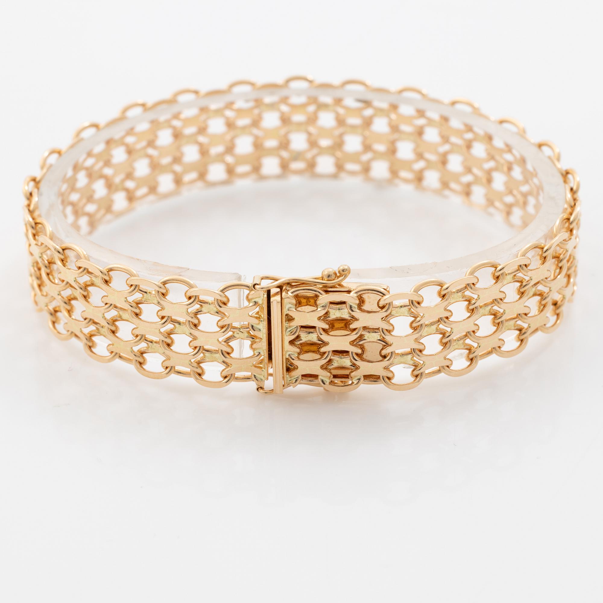 Armband 18K guld, X-länk.