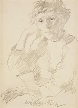 899. Lotte Laserstein, Traute is leaning on her hand.