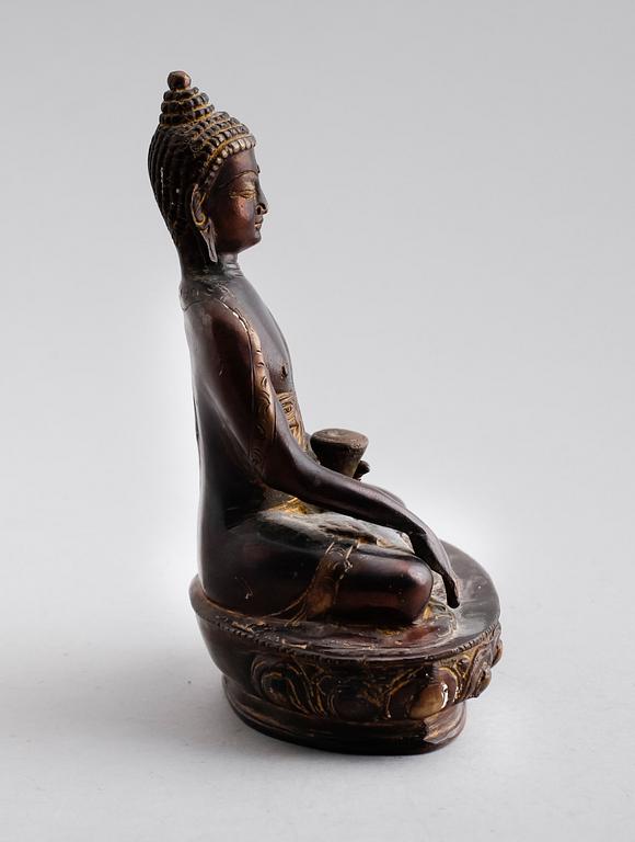 FIGUR, brons, sittande buddha, Kina, sannolikt 1900-tal.