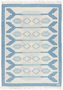 Ingegerd Silow, a flat weave rug, signed IS, c. 195 x 140 cm.