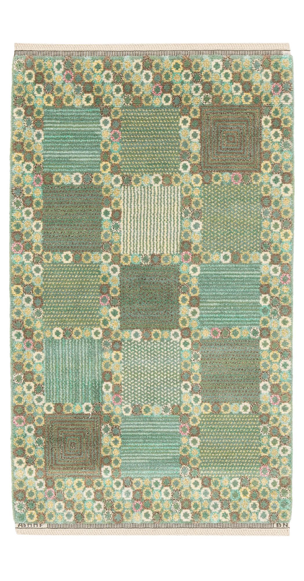 matta, "Gröningen ljus", flossa, ca 150 x 91 cm, signerad AB MMF BN.