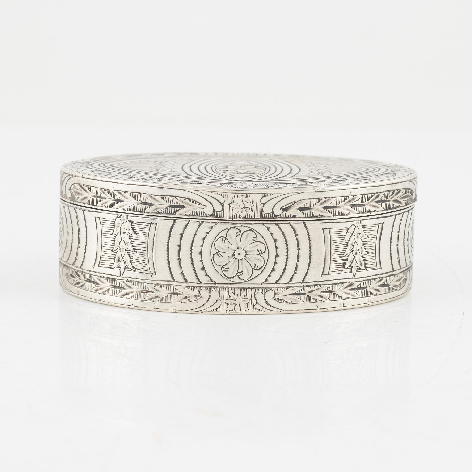 A Swedish Silver Snuff Box, around 1780, probably the mark of Petter Norlin, Malmö.