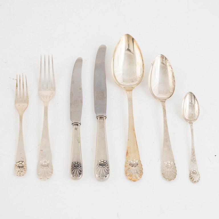 A 71-piece silver flat wear set, "Snäck", MGAB, Uppsala, Sweden, 1946-56.