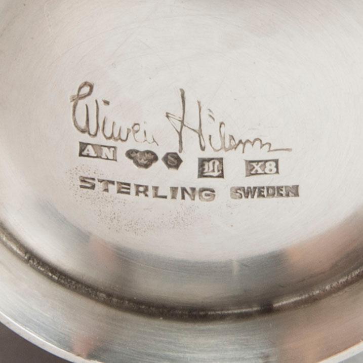 A Swedish 20th century silver suger bowl mark of W Nilsson Lund 1948 weight ca 71 gr.
