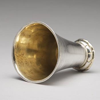 A Swedish 18th century parcel-gilt silver beaker, mark of Henrik Wittkopf, Stockholm 1761.