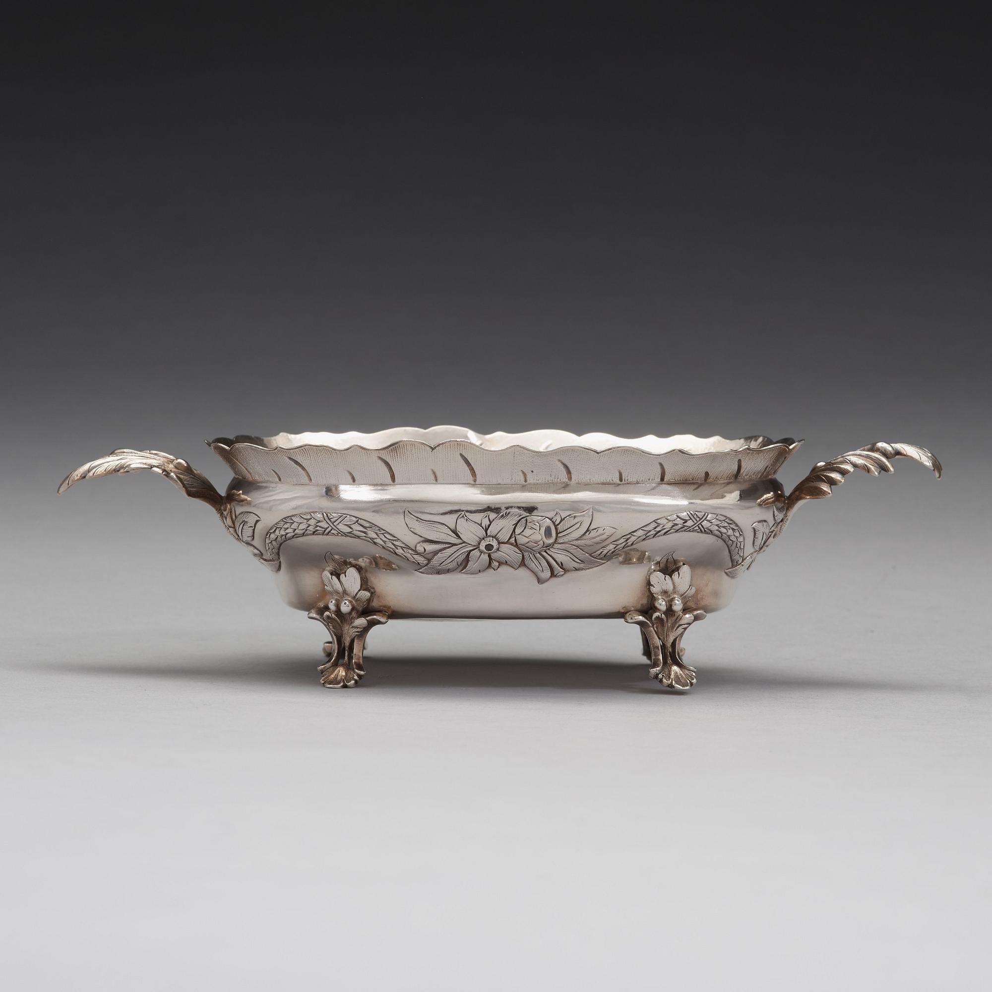 Daniel Elfbom, konfektskål, silver, Gävle 1783, rokoko.