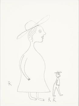 Roger Risberg, indian ink drawing, signed. Executed in 2008.