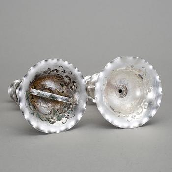 LJUSSTAKAR, ett par, silver, GAB, Stockholm, 1947. Vikt 205 g.