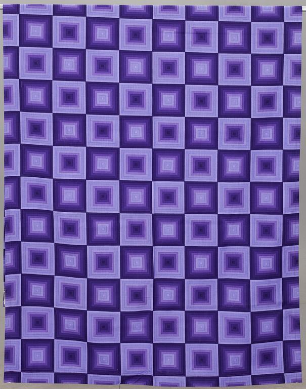 GARDINLÄNGDER, 2 st och PROVBITAR, 8 st, bommulskretong, Verner Panton för Mira-X.