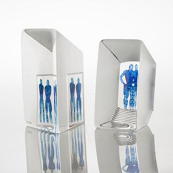 two glass objects for Kosta Boda, signed.