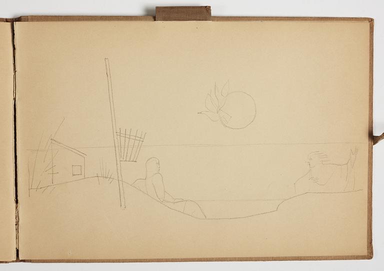 GÖSTA ADRIAN-NILSSON, sketchpad, 1920/30's, by the artist's own hand inscribed GAN with indian ink on the cover.