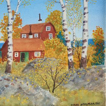 Oskar Bergman, watercolor, signed and dated 1961.