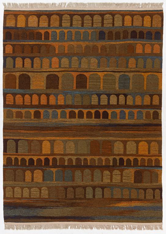 A flat weave and tapestry weave carpets by Ingalill Sjöblom, c 272 x 199 cm.