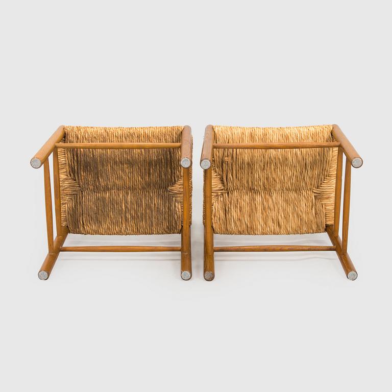 Charlotte Perriand, four mid-20th century "Dordogne" chairs for Sentou, France.