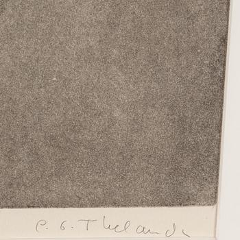PG Thelander, etching in colours, 1978, signed EA.