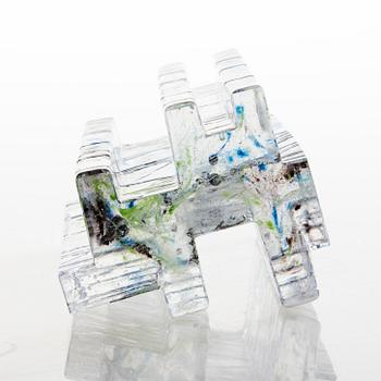 HELENA TYNELL,  skulptur, Skog", signerad Helena Tynell Riihimäen Lasi Oy.