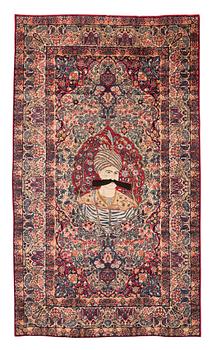 271. A carpet, semi-antique Kerman Laver, ca 242 x 142 cm.