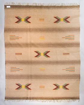 A 1930's Finnish flat weave carpet. Circa 275 x 220 cm.