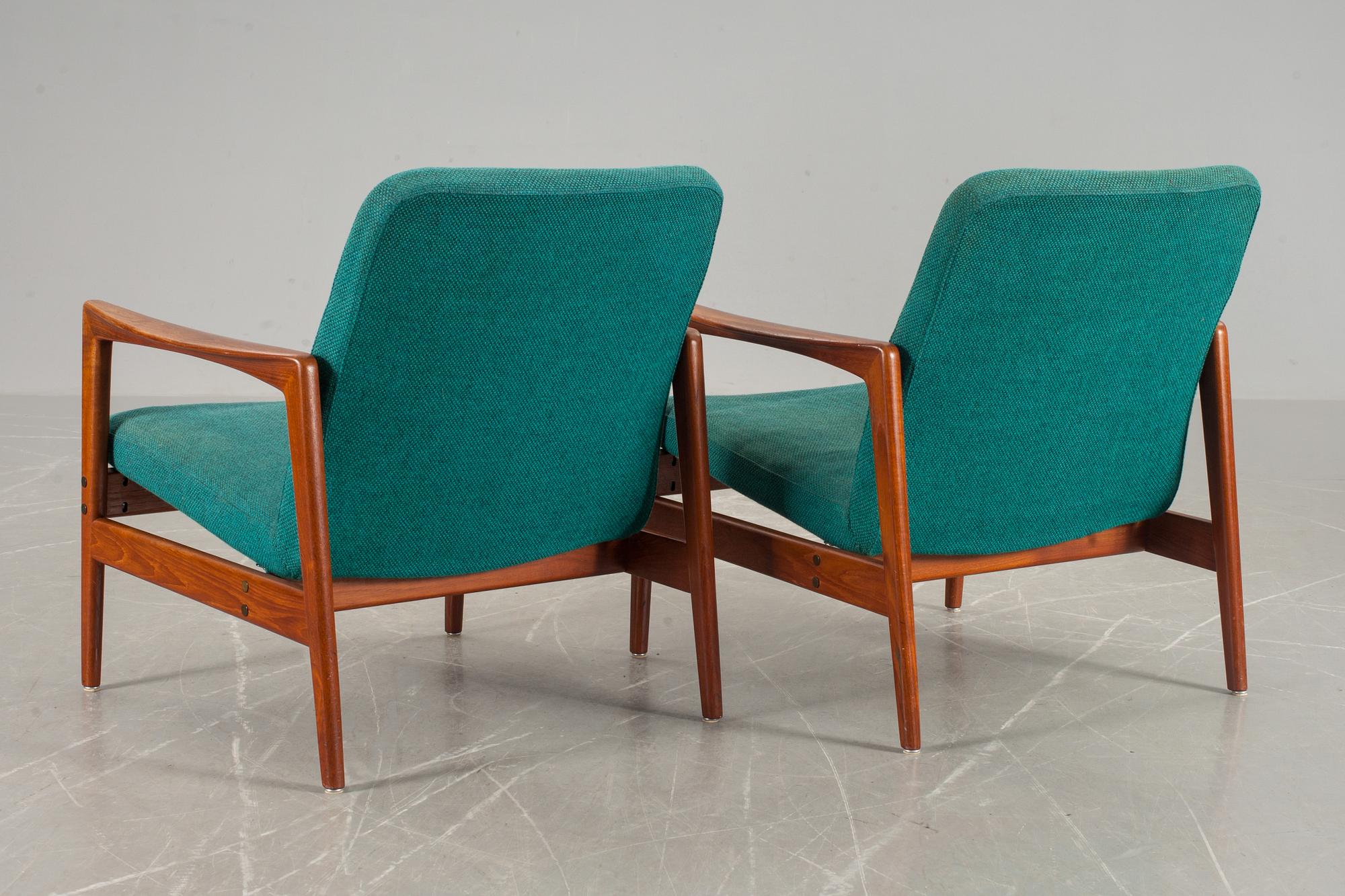 FÅTÖLJER, ett par, DUX, Bra Bohag, Ljungs Industrier, märkta, 1950-tal.
