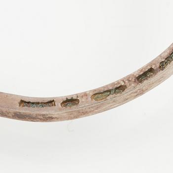 Lars Arby, five arm rings, sterling silver, Gothenburg 1963, 1967 and 1969.