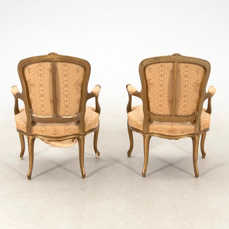 Pair of Louis XVI style armchairs, early 20th century.