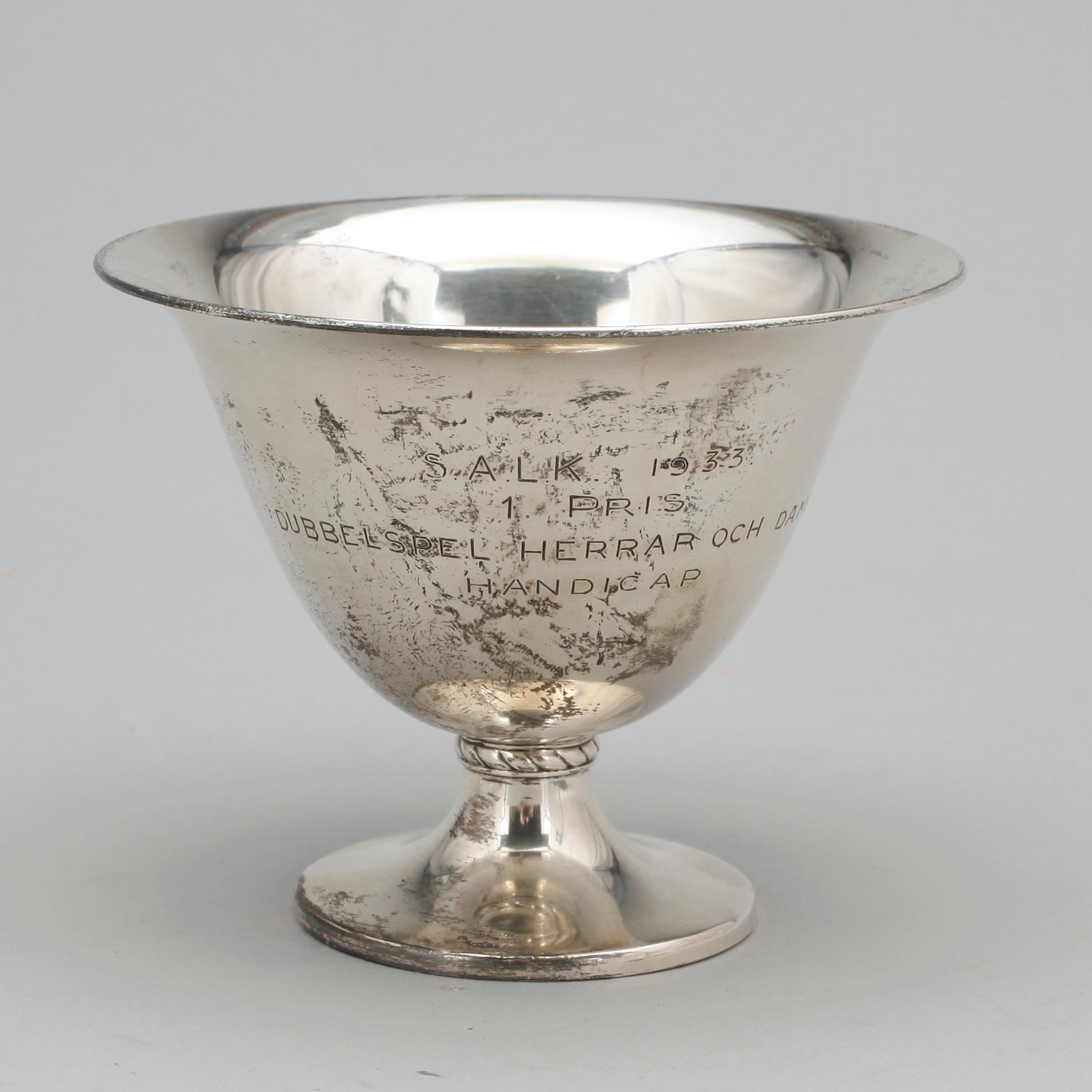 PARTI  SILVER, 5 delar, bland annat W A Bolin, Stockholm, 1929. Vikt ca 350 gram.