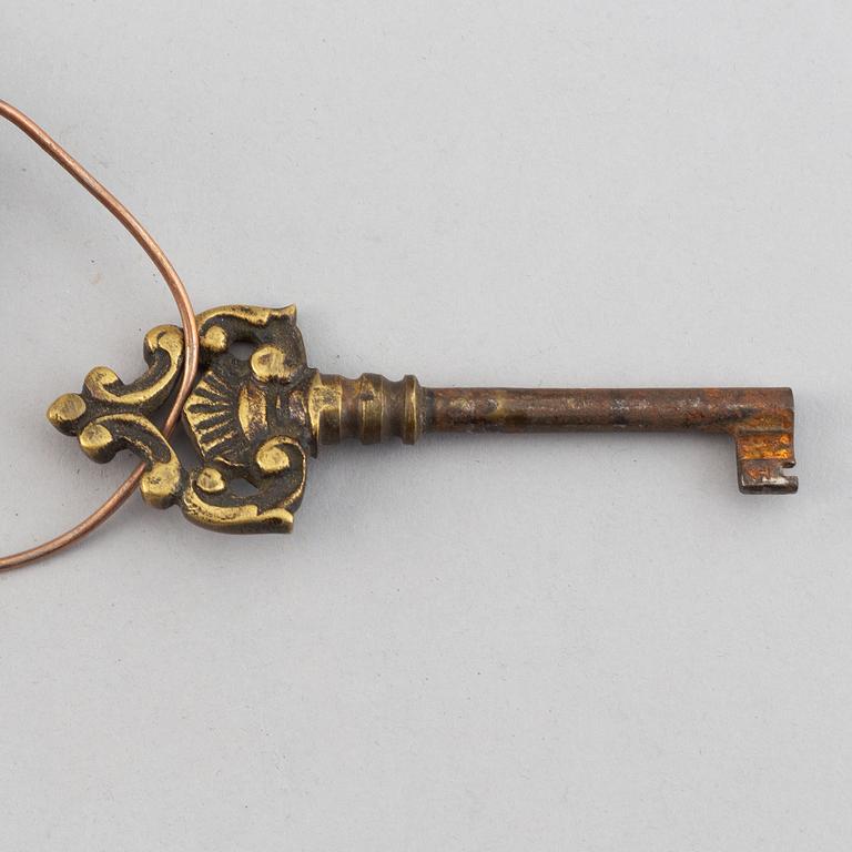 Ten brass keys 18th/19th century.