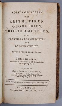 BÖCKER, 3 st, mattematik, bla "Matematischen und Plilosophischen..." del II, av Georg Philip Harsdörffern, Nürnberg 1651.