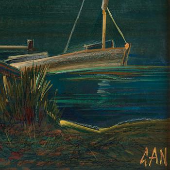 Gösta Adrian-Nilsson, Coast with sail boat.