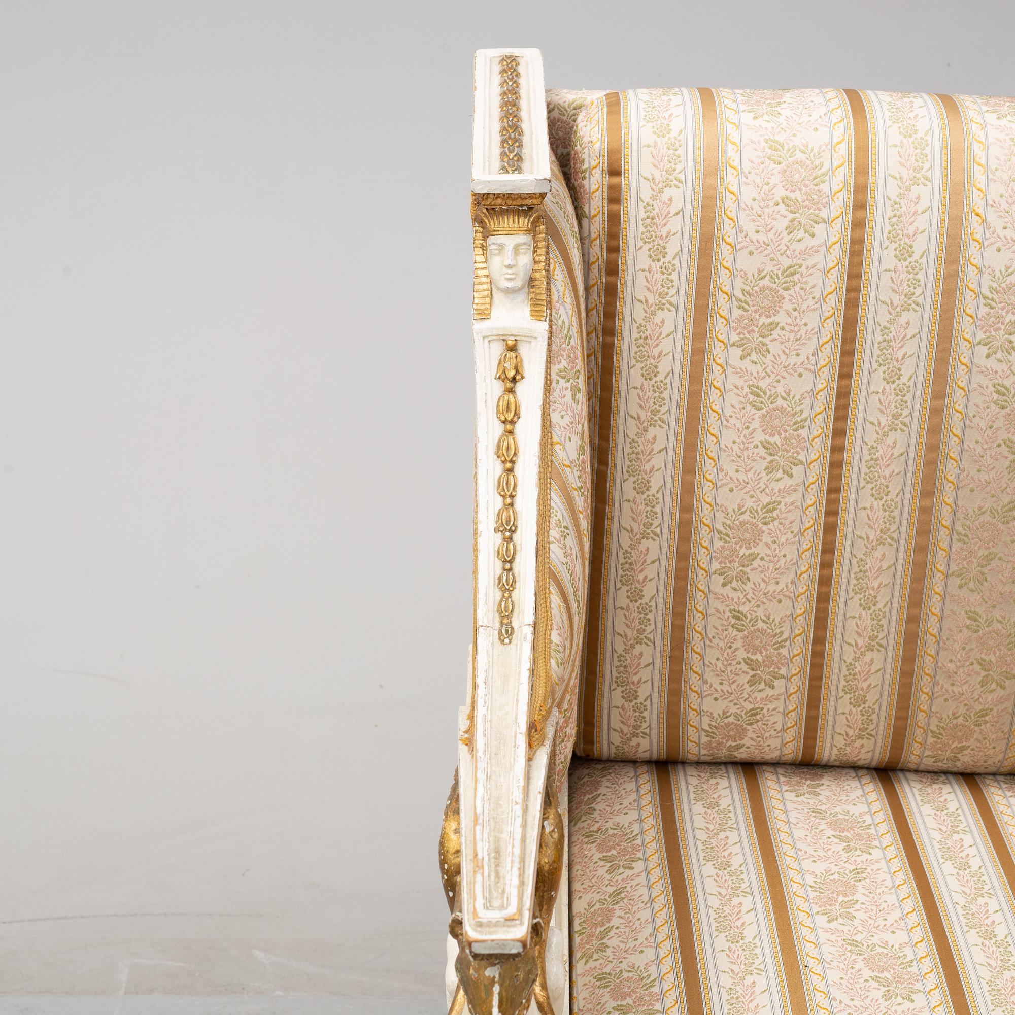 An early 19th century late Gustavian sofa.