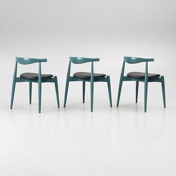 Hans J. Wegner, a set of three "CH-20" dining chairs, Carl Hansen & Son, Denmark 21st century.