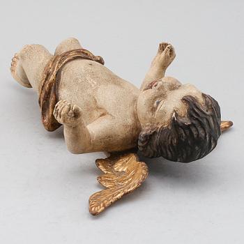 SKULPTUR, bemålat trä, 1800-/1900-tal.