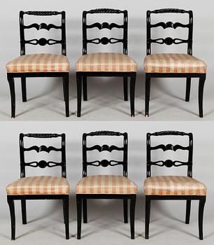 STOLAR, 6 st, empire, 1800-talets första hälft.