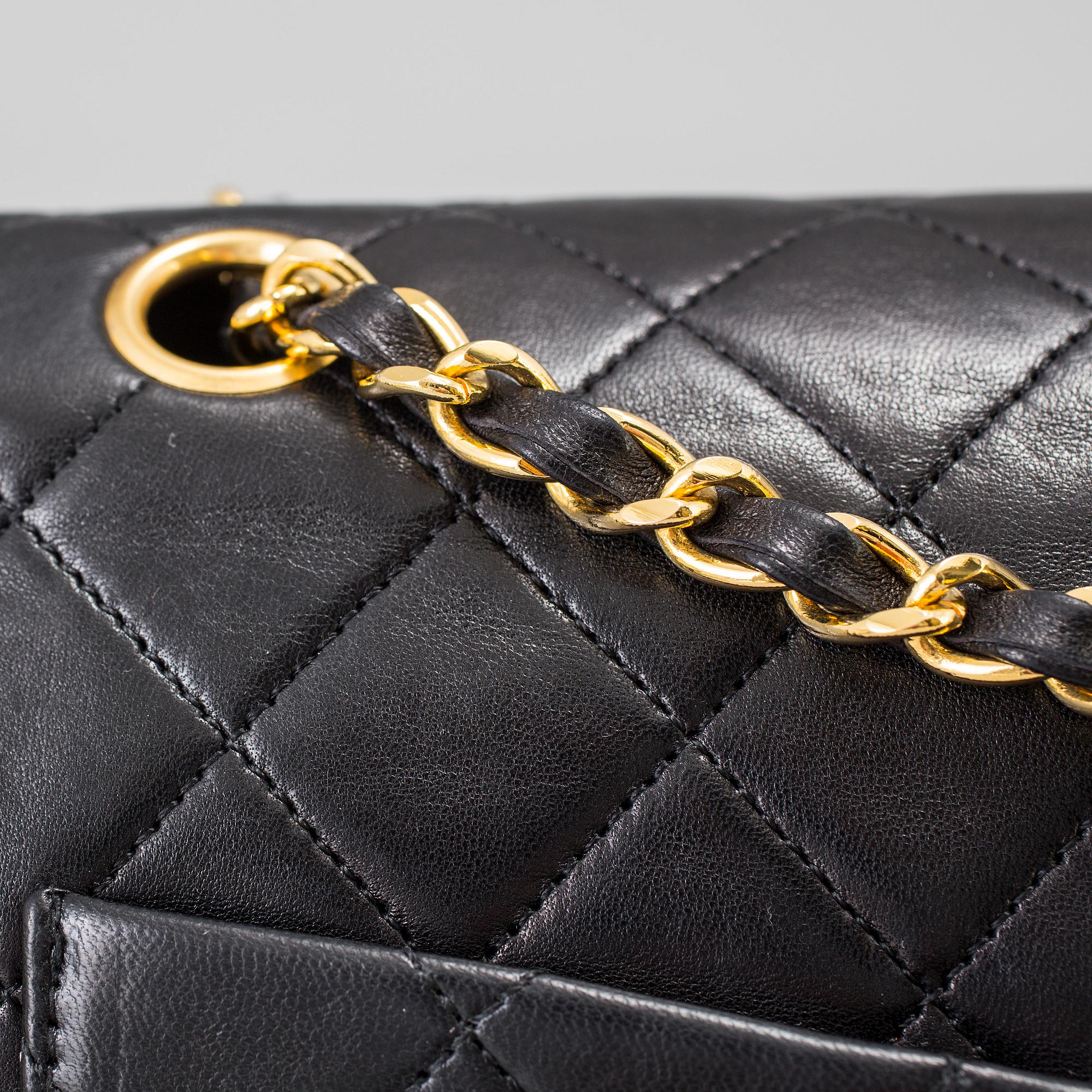 A "Double Flap bag" by Chanel.