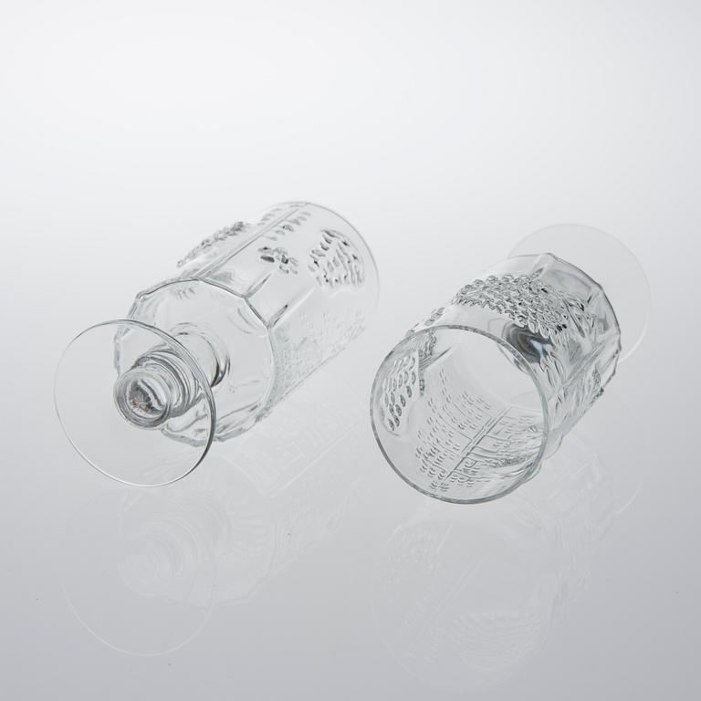 CHAMPAGNEGLAS 12 ST, "Flora", Oiva Toikka, formgiven 1966, Notsjö.