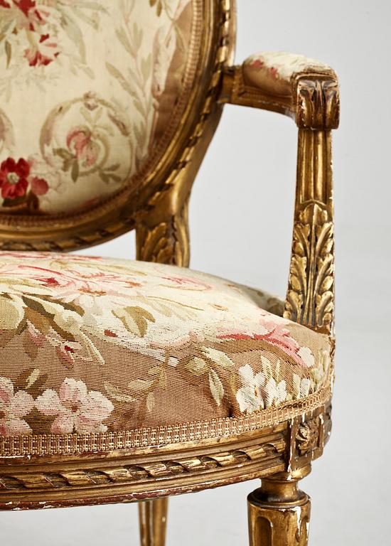 KARMSTOL, gustaviansk stil, 1800-tal.