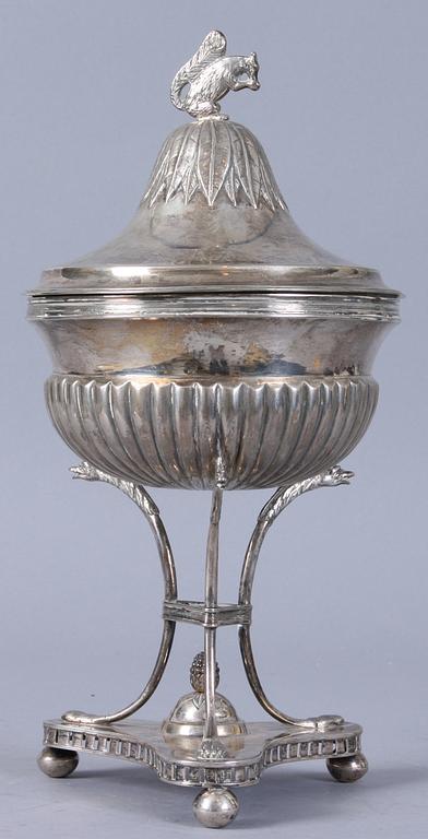 SOCKERSKÅL, silver, Mickael Olof Barkman, 1826, (1813-1850), Varberg. 552 gram.